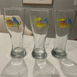 Margaritaville Las Vegas Beer Pilsner Glass Set of 3 Jimmy Buffet